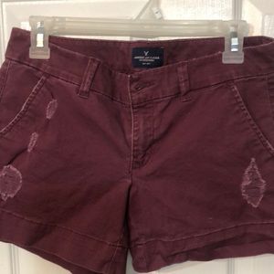 Maroon American Eagle shorts